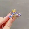 Pinza Púrpura para el Cabello Estilo Coreano Pinza de Agarre de Cristal de Imitación Pinza de Agarre Estilo Mori Mariposa Pinza Elegante para el Flequillo Parte Posterior de la Cabeza