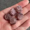 Accesorios Naturales de Jade de Seda Dorada de Xinjiang con Flor de Melocotón y Flor de Rosa con Agujero Pulsera Hecha a Mano DIY Joyería de Cuentas para el Festival del Bote del Dragón