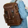 Mochila de Viaje Vintage para Hombre de Cuero Crazy Horse Transfronteriza Mochila Multifuncional de Cuero Genuino Cuero