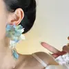 Aretes de Borlas Exageradas de Flor Azul para Mujer, Aretes Súper Hada Únicos y Hermosos de Primavera y Verano, Aretes Estilo Resort Costero