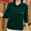 Moletom com Gola Lapela para Mulheres Primavera e Outono 2026 Modelagem Solta Cobre a Barriga Manga Longa Casual Versátil Roupa de Outono para Mães de Meia-Idade