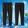 Pantalones de seda de hielo de verano ultradelgados, de alta calidad y fluidos, pantalones largos elásticos, un imprescindible para hombres en verano, ligeros, de secado rápido, transpirables y disponibles en tallas grandes