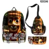 2025 Conjunto de Três Peças Mochila Escolar Mochila de Ombro Estojo de Lápis Homem de Palito de Madeira Transfronteiriço Shanhaijing Tungtungtung