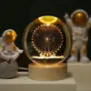Explosiones transfronterizas Bola de cristal luminosa USB 3D tallada Regalos creativos Adornos de escritorio Bola de cristal Luz nocturna