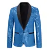 2026 Novo Comércio Exterior Transfronteiriço Jaqueta Brilhante com Acabamento Lustroso Amazon Compra Moda Masculina Lantejoula Terno Blazer Único