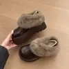 Moda de um passo sapatos Birkenstock usam grossos 2026 dois novos estilos sapatos de algodão mulheres chinelos fofos sola com veludo quente inverno