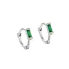 Brincos Quadrados de Zircônia em Prata de Lei S925 Argola de Orelha 2025 Novos Brincos de Luxo Acessível Moda Japonesa e Coreana Adornos para Cartilagem da Orelha