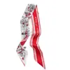 Lenço Longo Pequeno de Flores Vintage para Viagem Feminina Decoração Fita Ins Lenço Joker Tipo Seda Lenço Feminino Atacado