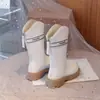 Botas para niños, botas largas de princesa para niñas, nuevas botas de cuero de moda británica para otoño e invierno, botas Martin de caña alta de suela blanda, zapatos de vestir