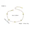 Moderna y Sencilla Flor de Cuatro Hojas Incrustada con Circonita Acero Inoxidable Chapado en Oro de 18 Quilates Conjunto de Collar y Pulsera para Mujer, Versátil al por Mayor