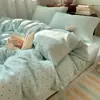 Juego de Ropa de Cama Impreso de Seda de Hielo Amigable con la Piel Nuevo 2026 con Funda Nórdica, Sábana Plana y Sábana Ajustable - Juego de Cuatro Piezas