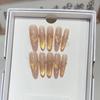 Cão fino olho de gato peixe cauda desgaste artesanal temperamento nu dourado espelho mágico francês pintado à mão peças de unhas atacado