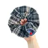 Diadema de tela de mezclilla azul a cuadros estilo coreano para recoger el pelo, estilo dulce, accesorio para el cabello para mujer