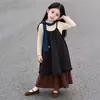 Conjunto de Ropa Estilo Mori para Niñas 2026 Primavera y Otoño Nuevo de Moda Estilo Coreano Conjunto de Vestido Chaleco de Lunares en Capas y Falda