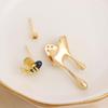 Latón Electrochapado en Oro Real Personalizado Sencillo Creativo Pendientes de Abeja Transfronterizos Gotas de Miel Pendientes Asimétricos Pendientes