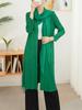 Abrigo trench plisado para mujer 2024 primavera nueva moda diseño elegante cuello bufanda cárdigan largo medio ropa exterior