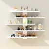 Prateleira de Madeira Popular de Cinco Camadas Montada na Parede para Organizar e Exibir Itens, Rack de Armazenamento para Quarto Montado na Parede para Miniaturas e Caixas Surpresa