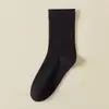 Calcetines de Media Pantorrilla para Mujer, Algodón Peinado, Estilo Delgado, Calcetines Holgados Lisos Simples Japoneses, Absorbentes de Sudor, Resistentes al Olor, Calcetines Blancos Holgados para Maternidad