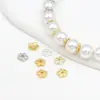 Suporte de flor com padrão de flor de cinco pétalas em ouro 18k pulseira DIY colar pingente de joia suporte de flor de pesagem espaçador acessórios de joia C16