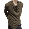 Camiseta de cuello alto de manga larga estilo Old Money para hombre, Otoño, Cleanfit, Camisa base irregular para pareja con protección solar