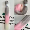 FR trenza fácil Retardante de llama Baja temperatura Seda Trenzas sucias Gradiente marrón gris Venta caliente rusa Trenzas esponjosas suaves
