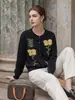 Nuevo cárdigan de punto floral bordado con toalla estilo coreano 2026, hecho con una mezcla de seda de morera y cachemira, con una textura suave y esponjosa