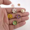 Acessórios de joias estilo coreano Margarida diy pingente único liga gota óleo colar brincos brincos acessórios acessórios transfronteiriços