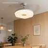 Nueva Luz de Ventilador Moderna para Sala de Estar Estilo Vintage Crema Protección Ocular Silenciosa Viento Fuerte Simple para Dormitorio Comedor Luz de Ventilador Eléctrico