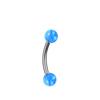 Anillo de ceja piercing de titanio G23 de doble cabeza de ópalo transfronterizo 16G barra curva rosca externa anillo de ceja personalidad F136 clavo para hueso de la oreja