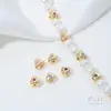 Coração de Pêssego Pequeno com Zircônia Incrustada 14K Ouro Preenchido Coração Contas Espaçadoras Pequenas Acessórios Pulseira DIY com Contas Colar Material de Joalheria