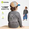 Dibujo Animado en la EspaldaRopa Infantil Dudu Camiseta Infantil Primavera Tops para Niñas Ropa Elegante para Niños Tendencia de Moda de Primavera