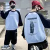 Ropa para Niños Ropa de Otoño para Niños Nueva Sudadera de Dibujos Animados con Cuello Redondo Tallas Mediana y Grande Ropa Básica Suelta y Bonita para Niños Primavera y Otoño 2025