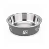 Comedero para Mascotas de Doble Capa de Acero Inoxidable y Plástico Transfronterizo, Plato para Gatos Estampado, Plato Antideslizante para Perros, Utensilios de Comida de Doble Capa de Acero Inoxidable