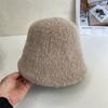 Otoño e invierno nuevo sombrero de cubo de punto de piel de conejo para damas moda Corea del Sur literario cálido recto sombrero de pescador al por mayor