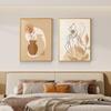 Pintura Colgante Estilo Crema Nórdico para Sala de Estar Estilo Abstracto Simple Estilo Avanzado Mural de Pared para Restaurante Pintura Decorativa para Dormitorio Junto a la Cama