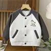 Chaqueta de béisbol raglán para niños, estilo primavera y otoño, para niños y niñas, estampado de poni de dibujos animados, león, panda, ropa exterior casual para niños