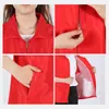 Chaleco de Voluntario Transpirable Estampado logo Promocional de Voluntario Actividades de Bienestar Público Chaleco Rojo Camisa Publicitaria Ropa de Trabajo