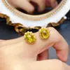 Venta al por mayor de fábrica Populares Pendientes de Peridoto Natural Plata S925 Incrustados Piedra Principal 6*8 Joyería de Lujo Venta Directa de Fábrica