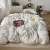 Juego de tres piezas de algodón para dormitorio de estudiante, sábana y funda de edredón de algodón puro, sábana bajera para litera escolar, venta al por mayor de ropa de cama individual