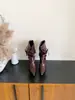 Botas Femininas Estilo Europeu Bico Fino Fivela de Couro Salto Bloco Outono/Inverno 2026 Novas Salto Fino Versátil Salto Alto Elegante Meia-Panturrilha