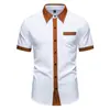 Comercio Exterior Transfronterizo 2026 Amazon Nueva Camisa Trendy de Bloques de Color para Hombre Manga Corta Aliexpress Venta al por Mayor Dropshipping