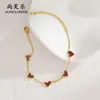 Pulseira de Aço Titânio Moderna e Simples com Esmalte Gotejante de Amor, Luxo Leve, Sofisticada, Joia de Mão Exquisita, Bijuterias Versáteis para Mulheres no Atacado