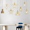 Estilo Industrial Nórdico Personalidade Criativa Arte Estrela de Cinco Pontas Restaurante Moderno Simples Bar Corredor Entrada Lustre Dourado