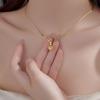Bajo el Árbol Banyan Plata S925 Estilo Coreano Textura de Nicho Collar de Amor Moda Femenina Ins Colgante de Corazón de Melocotón Accesorios para Collar