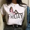 Camiseta Estampada de Moda para Mujer Mujer Nueva Camiseta Negra Femenina S