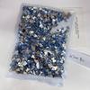 1440 Piezas de Joyería de Diamantes Planos para Uñas, Lujo Ligero, Elegantes Diamantes Azules para Uñas en Forma de Ojo de Caballo Torcido Mini Grandes y Pequeños