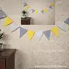 Folhas de feltro bandeira de puxar triângulo flor oca de puxar decoração de festa para bebê de um ano banner de fundo para professor