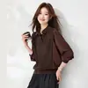 Estilo Novo Primavera 2026 Pulôver Casual Oversized Conjunto Falso de Duas Peças