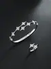 Pulsera de Estrella de Seis Puntas Transfronteriza Amazon Pulsera de Lujo Ligero de Gama Alta para Mujer Conjunto de Anillo de Pulsera Versátil de Nicho Joyería