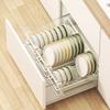 Estante para platos de pie sin instalación, Estante para platos de cocina, Estante para platos extraíble para el hogar, Estante para platos de gabinete